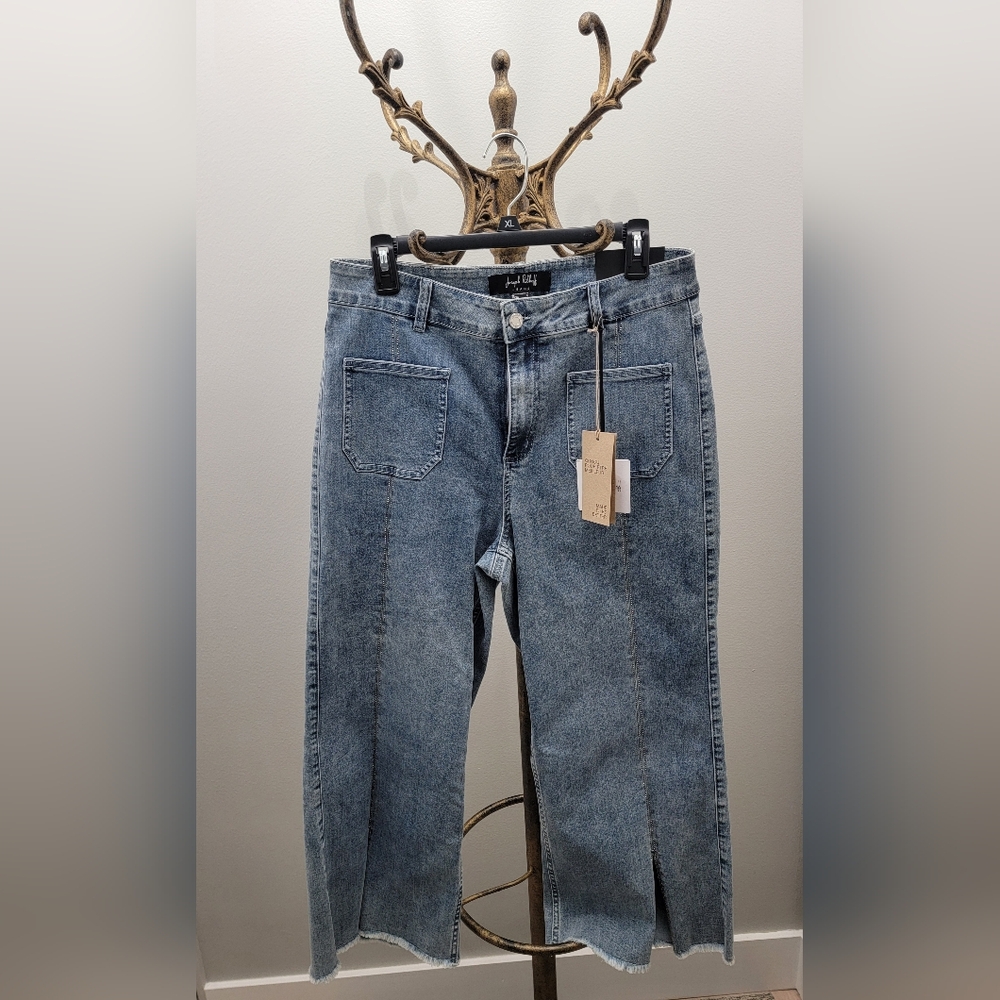 Joseph Ribkoff Blue Flare Wide Leg Jeans